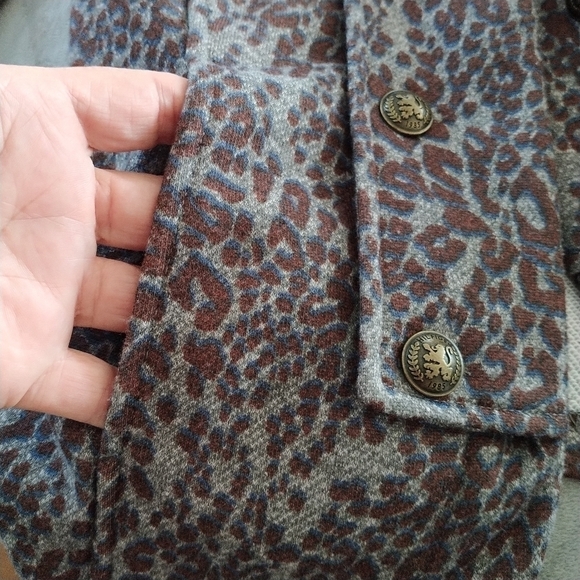 Tommy Hilfiger Animal Print Military Style Open Front Jacket Blazer M - Picture 3 of 11